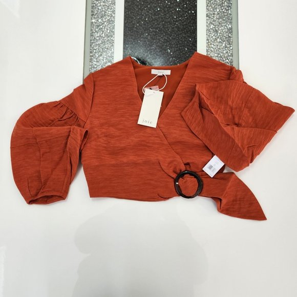 NWT - 90% OFF!! JOIE CAYENNE CROP TOP WITH BELTED ACCENT - Picture 3 of 3
